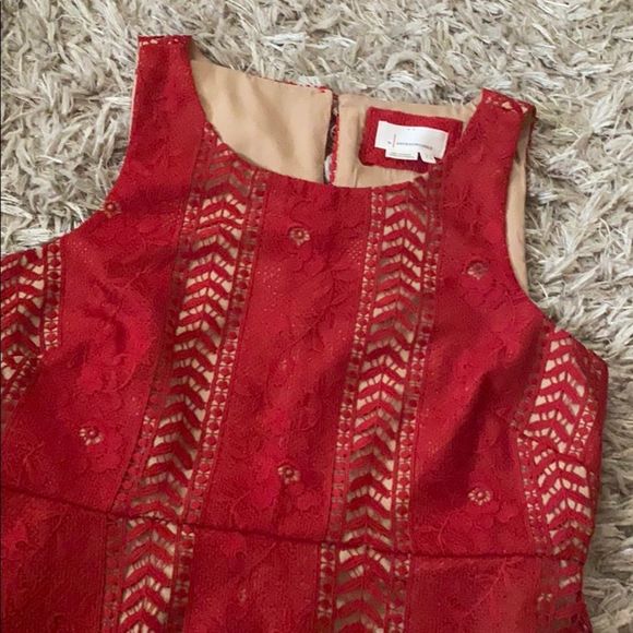 NWT Anthropologie Georgia Red Lace Dress Size 12 - Picture 5 of 13